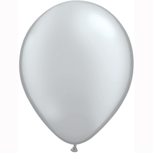 11" Metallic Silver Latex Balloons (100)