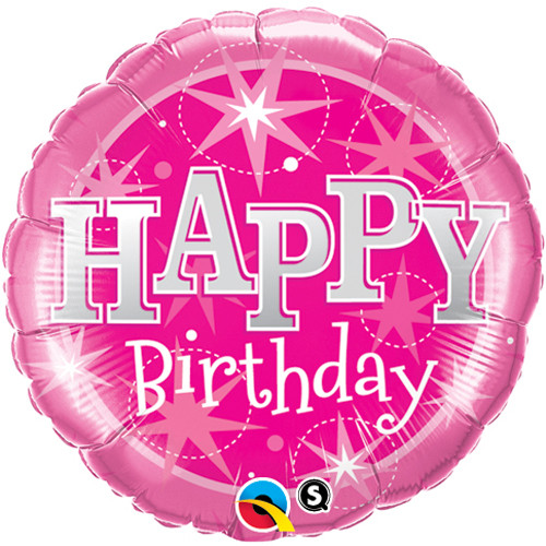 18 inch Birthday Pink Sparkle Foil Balloon (1)