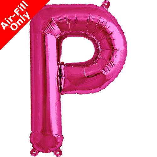 16 inch Magenta Letter P Foil Balloon (1)