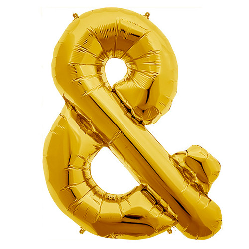 34 inch Gold Ampersand Foil Balloon (1)