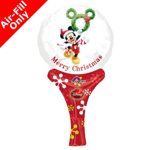 12 inch Mickey Mouse Christmas Inflate-a-fun Foil Balloon (1)