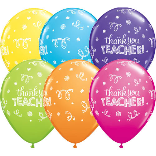 11 inch Thank You Teacher Assortment Latex Balloons (25)