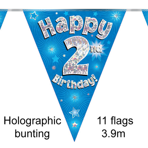 2nd Birthday Blue Bunting - 3.9m (1)