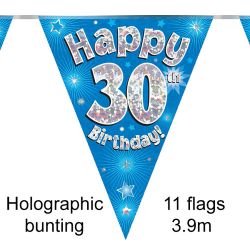 30th Birthday Blue Bunting - 3.9m (1)