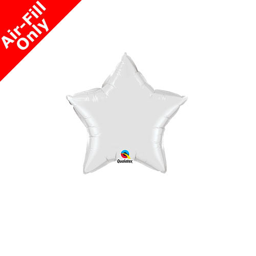 4" Qualatex White Star Foil Balloon (1) - UNPACKAGED