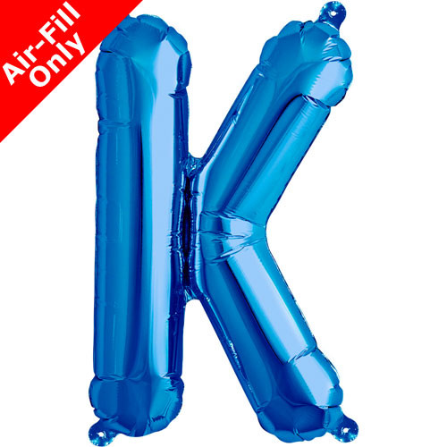 16 inch Blue Letter K Foil Balloon (1)