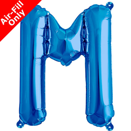 16 inch Blue Letter M Foil Balloon (1)