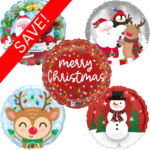 Christmas Character Icons Foil Balloons Pack.