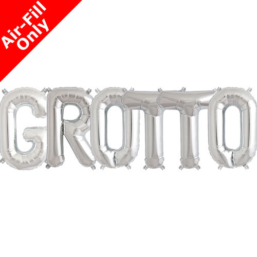 GROTTO - 16 inch Silver Foil Letter Balloon Pack (1)