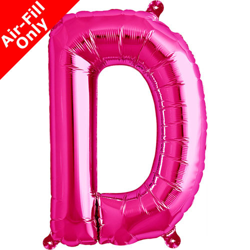 16 inch Magenta Letter D Foil Balloon (1)