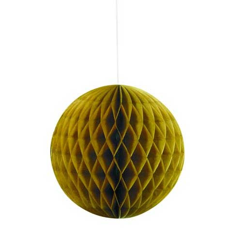 8 inch Gold Honeycomb Tissue Paper Ball (1)