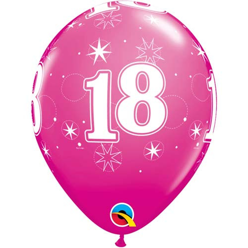 11 inch Wild Berry 18 Sparkle-A-Round Latex Balloons (6)
