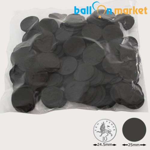 25mm Black Circle Tissue Paper Confetti (100g)