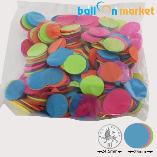 25mm Multi-coloured Circle Tissue Paper Confetti (100g)
