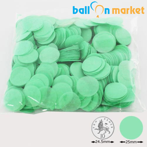 25mm Mint Green Circle Tissue Paper Confetti (100g)