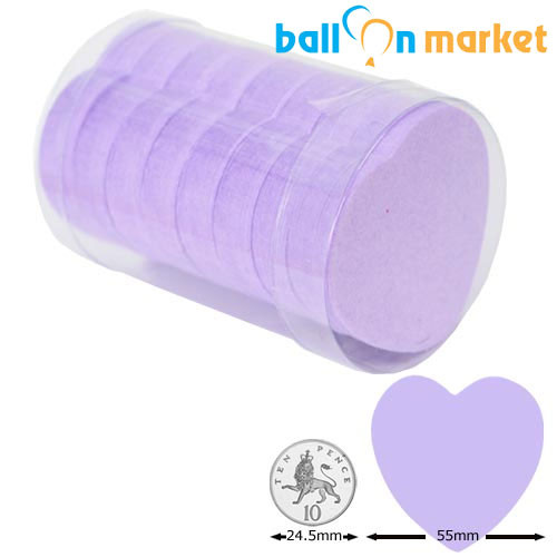 55mm Lilac Heart Tissue Paper Confetti (100g)