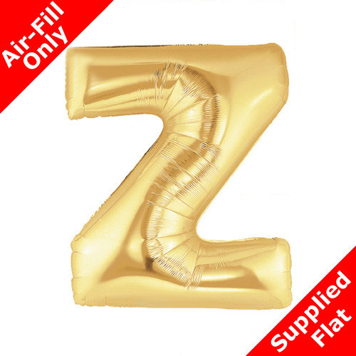 7 inch Antique Gold Letter Z Foil Balloon (1) - Unpackaged