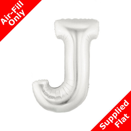 7 inch Silver Letter J Foil Balloon (1) - Unpackaged