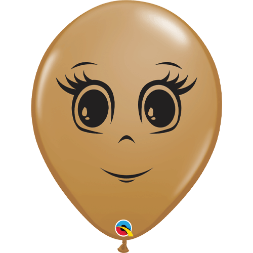 16 inch Mocha Brown Feminine Face Latex Balloons (50)