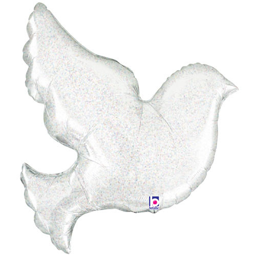 34 inch Pearl White Dove Supershape Foil Balloon (1)