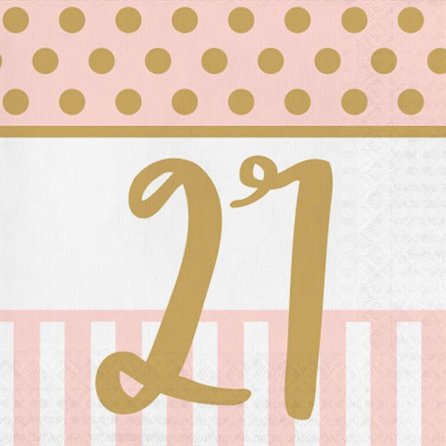 Pink Chic 21st Birthday Paper Napkins (20)