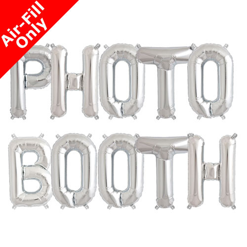 PHOTO BOOTH - 16 inch Silver Foil Letter Balloon Pack (1)