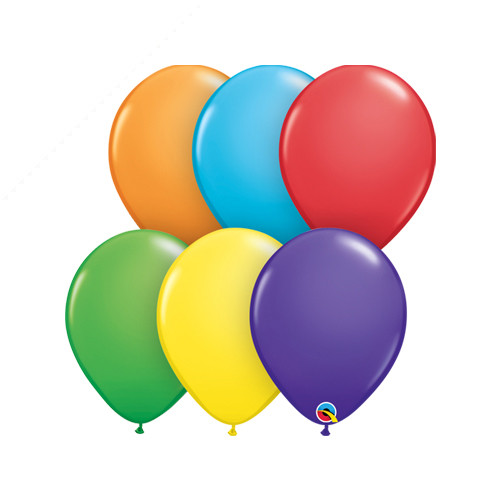 5" Bright Rainbow Assortment Latex Balloons (100)