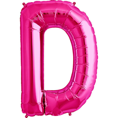 34 inch Magenta Letter D Foil Balloon (1)