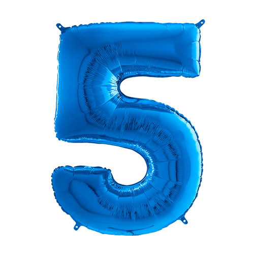 26 inch Blue Number 5 Foil Balloon (1)