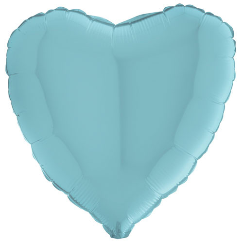 18" Pastel Blue Heart Foil Balloon (1) - UNPACKAGED