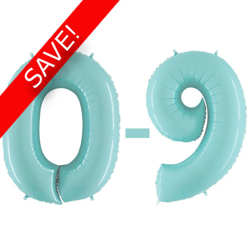 40 inch Pastel Blue Numbers Starter Kit - 36 Balloons