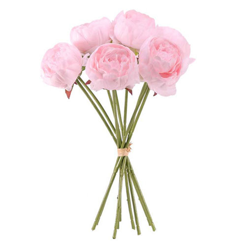45cm Light Pink Peony Bunch - 9 Stems