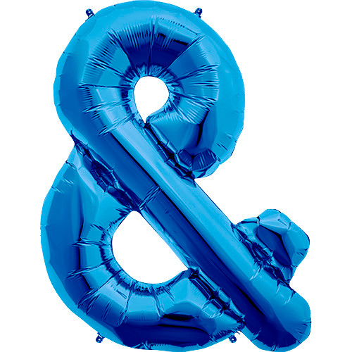 34 inch Blue Ampersand Foil Balloon (1)