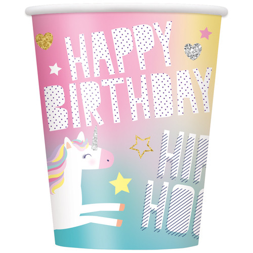 Cosmic Unicorn Birthday Paper Cups (8)