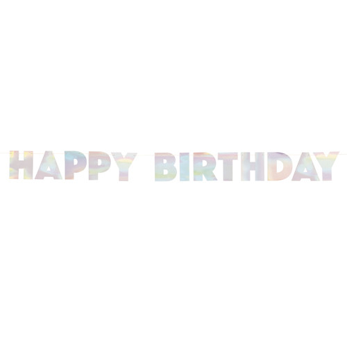 Happy Birthday Iridescent Foil Banner - 1.16m (1)