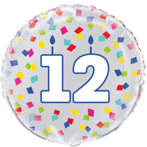 18 inch 12th Birthday Confetti Cheer Foil Balloon (1)