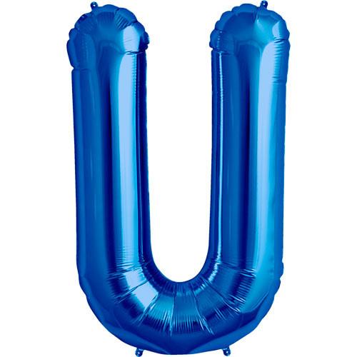 34 inch Blue Letter U Foil Balloon (1)