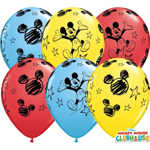 11 inch Mickey Mouse Assortment Latex Balloons (25)