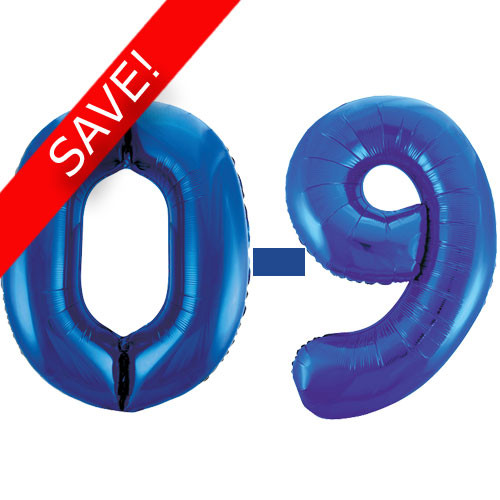 34 inch Unique Blue Numbers Starter Kit - 36 Balloons