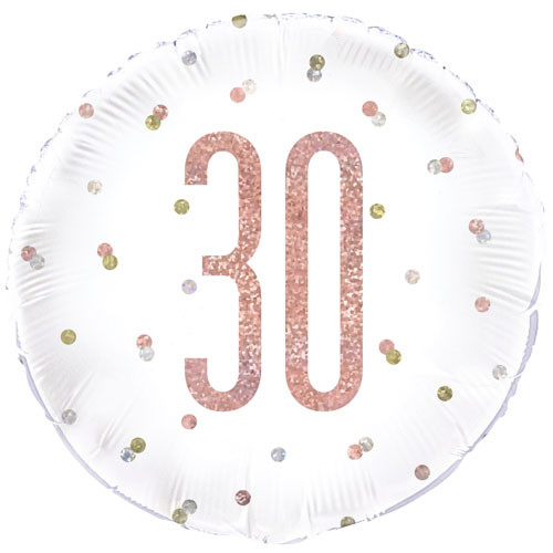 18 inch 30th Birthday Glitz Rose Gold Foil Balloon (1)