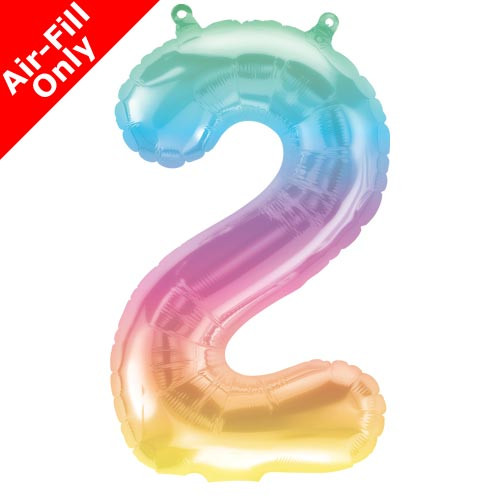 16 inch Jelli Pastel Ombre Number 2 Foil Balloon (1)