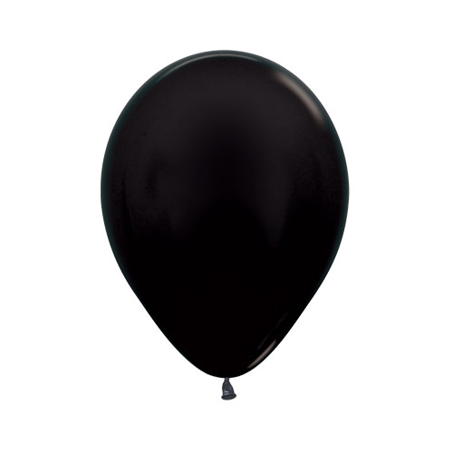 5" Metallic Black Sempertex Latex Balloons (100)