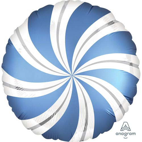 18 inch Azur Blue Candy Swirl Satin Foil Balloon (1)