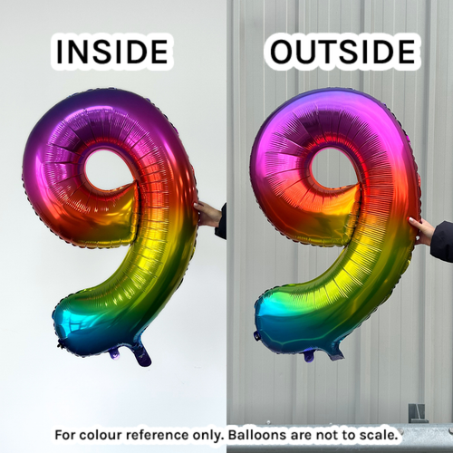 34 inch Unique Rainbow Number 0 Foil Balloon (1)