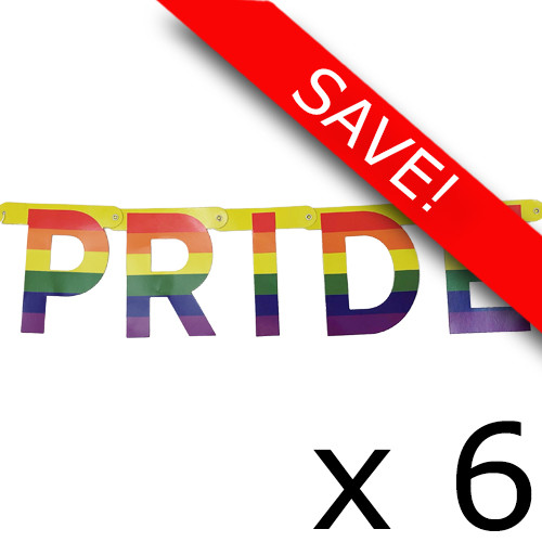 Pack of 6 Pride Rainbow Letter Paper Banner - 180cm