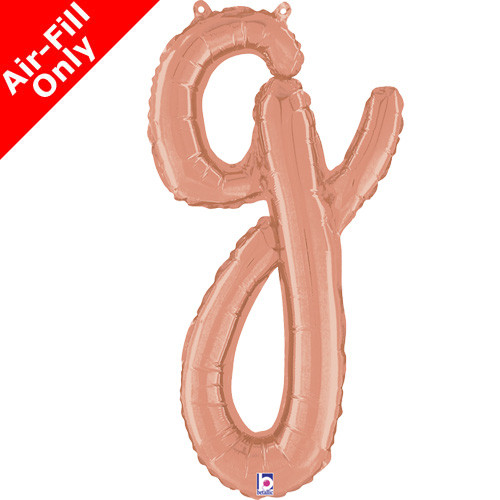 Air-Fill Rose Gold Script Letter G Foil Balloon (1)