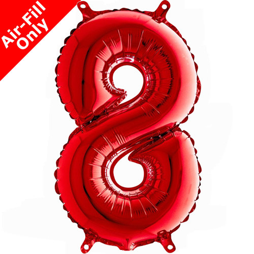 14 inch Red Number 8 Foil Balloon (1)