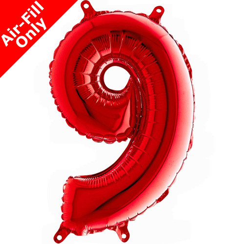 14 inch Red Number 9 Foil Balloon (1)