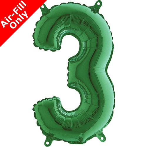14 inch Green Number 3 Foil Balloon (1)