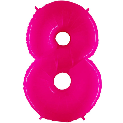 40 inch Fluorescent Pink Number 8 Foil Balloon (1)